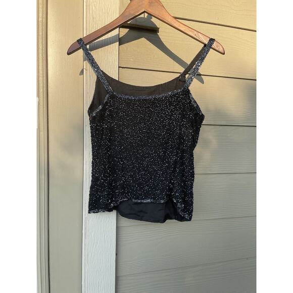 Vintage Cache Silk Beaded Sleeveless Blouse Size 8 - Picture 4 of 4